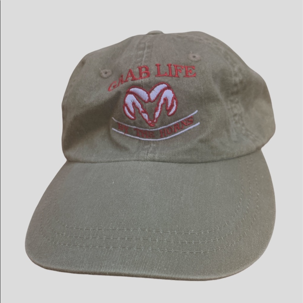 Nissin Cap Light Washed Green with GRAB LIFE By The Horns Red Print